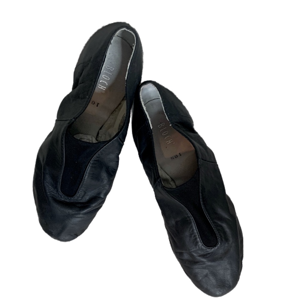 Bloch Dance Super Jazz Leather & Elastic Slip-On Shoes Sz 10.5